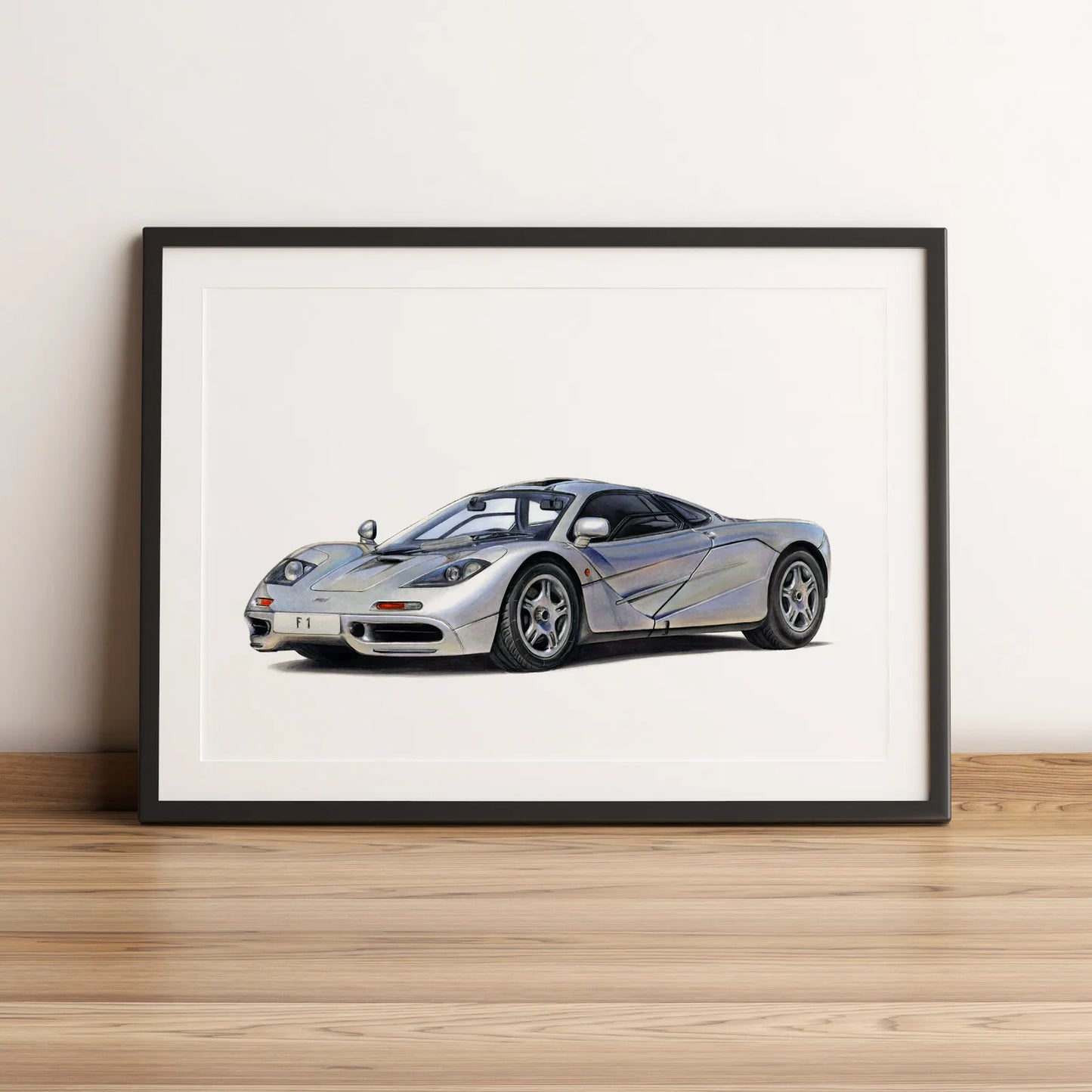 Illustration automobile de la McLaren F1 dessinée à la main par l'artiste Anthony Caillon.
