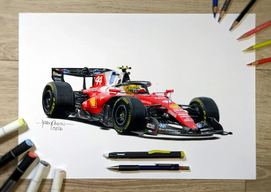 Nouvelle illustration - Lewis Hamilton au volant de la Ferrari SF-26 de 2026